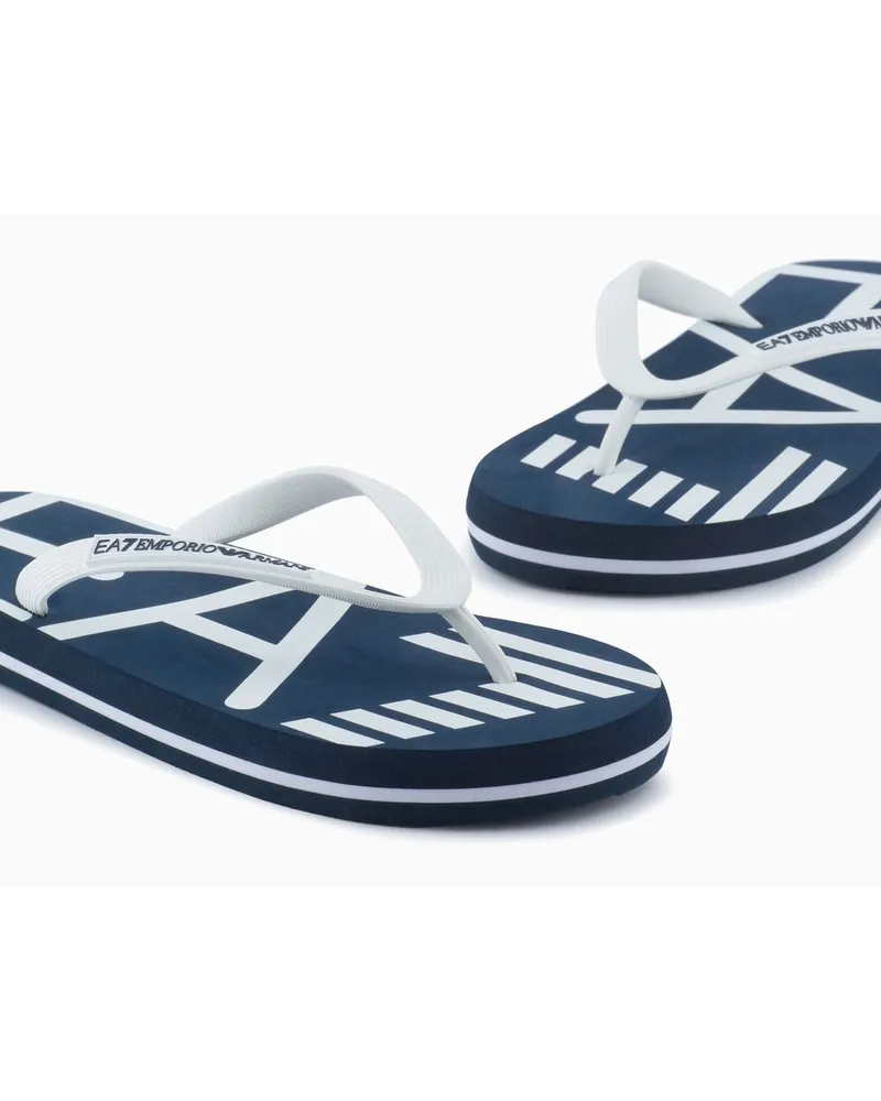 EA7 Zehensandalen Aus Gummi mit Logo Blu