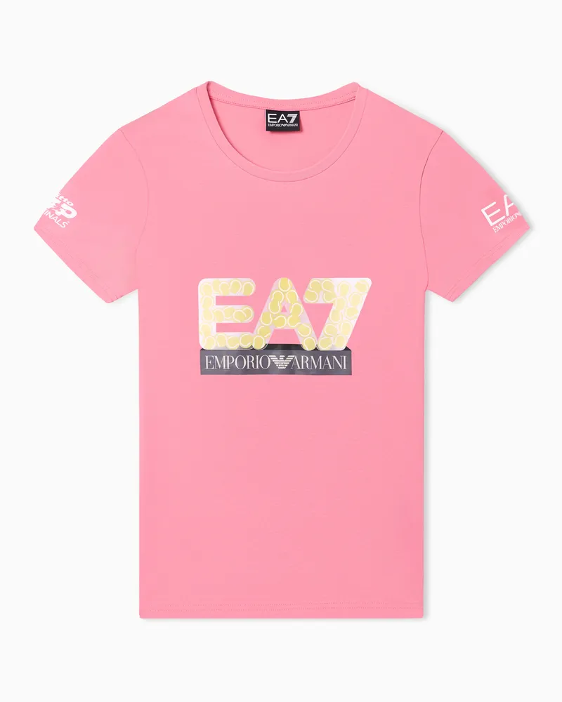 EA7 Nitto ATP Finals – Maxi-Logo-T-Shirt mit Rundhalsausschnitt Pink