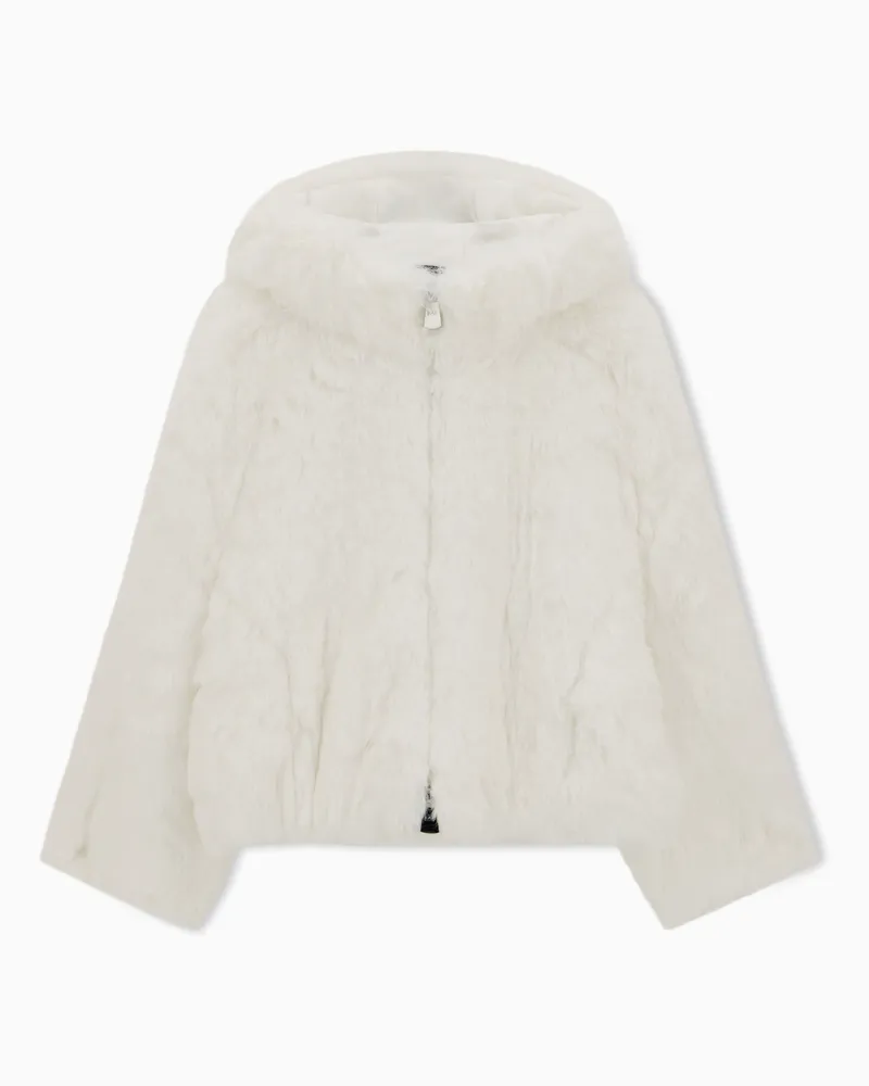 EA7 Blousonjacke Regular Passform aus Kunstpelz Weiß