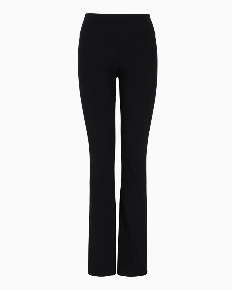 EA7 Core Lady Jersey-Leggings aus Baumwollstretch Schwarz