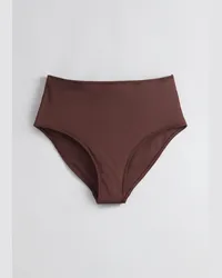 & Other Stories Gerippte Bikinihose mit Hohem Bund - Braun Braun