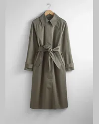 & Other Stories Einreihiger Trenchcoat - Grün Khaki