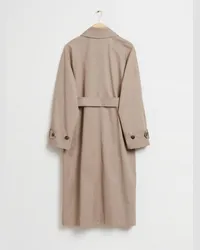 & Other Stories Locker Geschnittener, Mittellanger Trenchcoat - Beige Beige