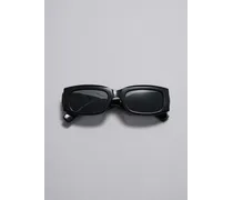 Sonnenbrille mit Rechteckigem Rahmen - Schwarz