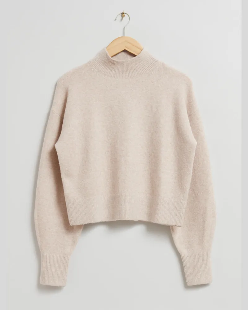 & Other Stories Pullover mit Stehkragen - Beige Hellbeige