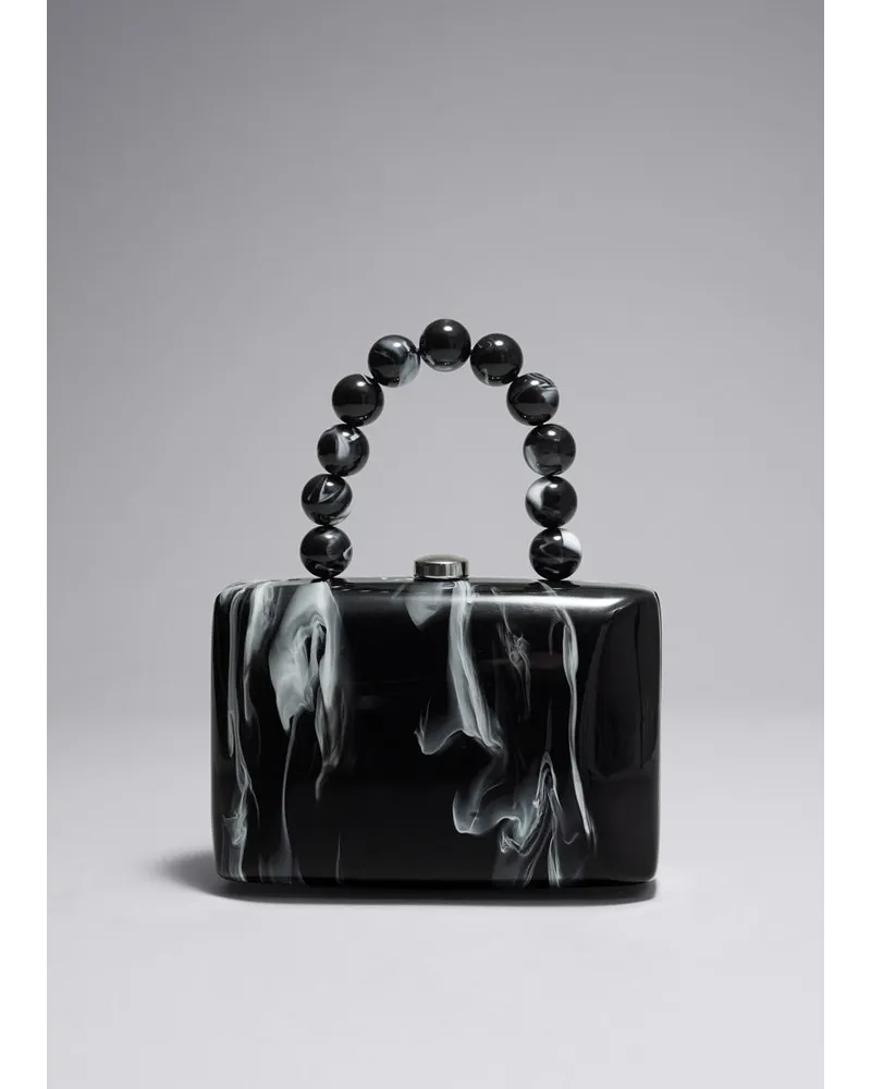 & Other Stories Marmorierte Clutch - Schwarz Schwarz