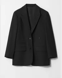 & Other Stories Oversized-Wollblazer - Schwarz Schwarz