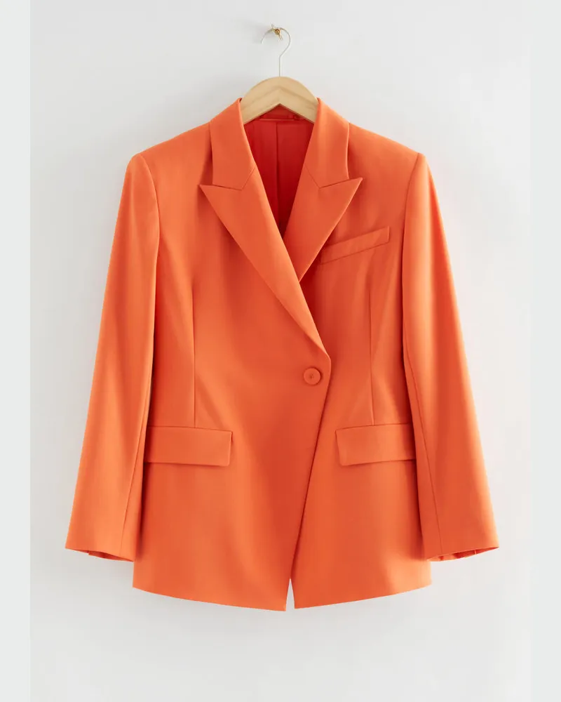 & Other Stories Zweireihiger Asymmetrischer Blazer - Orange Orange