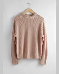 & Other Stories Rippstrickpullover - Rosa Hellrosa