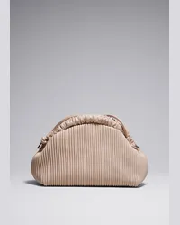 & Other Stories Plissierte Clutch Aus Leder - Beige Beige