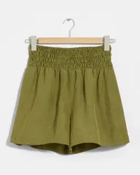 & Other Stories Gesmokte Shorts - Grün Khaki