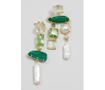 Ohrhänger mit Perlen Und Strasssteinen - Grün