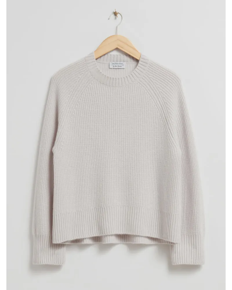 & Other Stories Kastenförmiger Kaschmirpullover - Beige Beige