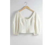 Verkürzte Korsett-Bluse - Weiß