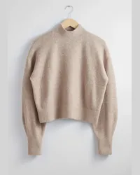 & Other Stories Pullover mit Stehkragen - Beige Hellbeige