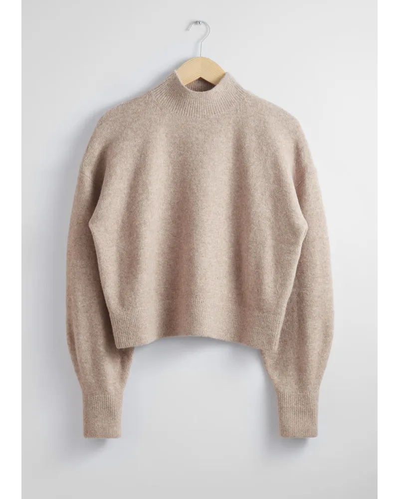 & Other Stories Pullover mit Stehkragen - Beige Hellbeige