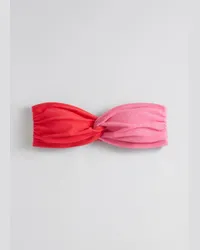 & Other Stories Zweifarbiges Bandeau-Bikinioberteil - Rosa Rot Pink