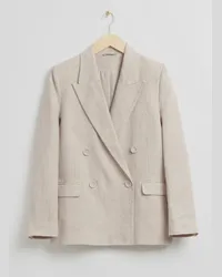 & Other Stories Eleganter Leinenblazer - Beige Hellbeige