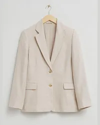 & Other Stories Einreihiger Leinenblazer - Beige Hellbeige