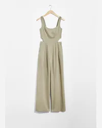 & Other Stories Ärmelloser Jumpsuit mit Cut-Outs - Grün Khaki