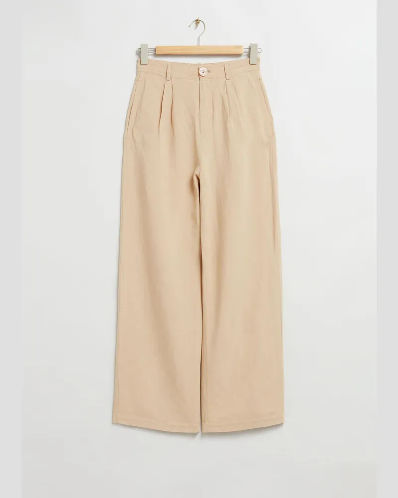 & Other Stories Hose mit Hohem Bund - Beige Hellbeige