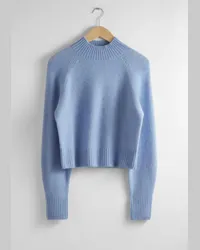 & Other Stories Wollpullover mit Stehkragen - Blau Hellblau