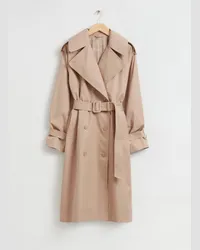 & Other Stories Lockerer, Langer Trenchcoat - Beige Staubiges