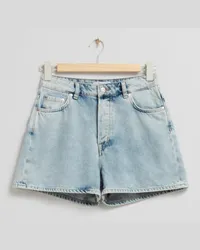 & Other Stories Jeansshorts mit Hohem Bund - Blau Hellblau