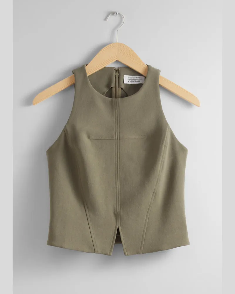 & Other Stories Elegantes Tanktop - Grün Khaki