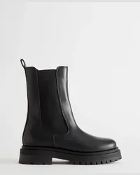 & Other Stories Chelsea-Boots Aus Leder mit Kompaktem Absatz - Schwarz Schwarz