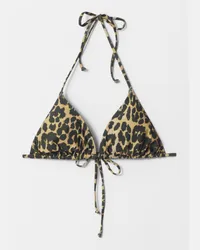 & Other Stories Triangel-Bikinioberteil mit Neckholder - Beige Leopardenmuster