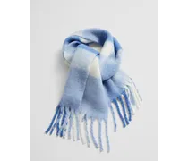 Karierter Schal Aus Wollmischung - Blau