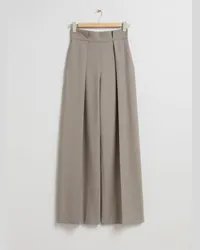 & Other Stories Weite Bundfaltenhose - Beige Taupe