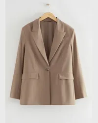 & Other Stories Eleganter Einreihiger Blazer - Beige Beige