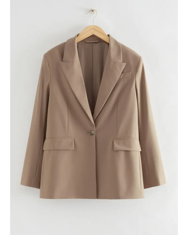 & Other Stories Eleganter Einreihiger Blazer - Beige Beige