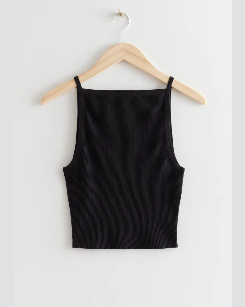 & Other Stories Tanktop Aus Rippstrick - Schwarz Schwarz