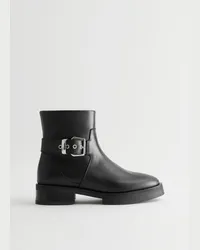 & Other Stories Chelsea-Boots Aus Leder mit Schnallen - Schwarz Schwarz