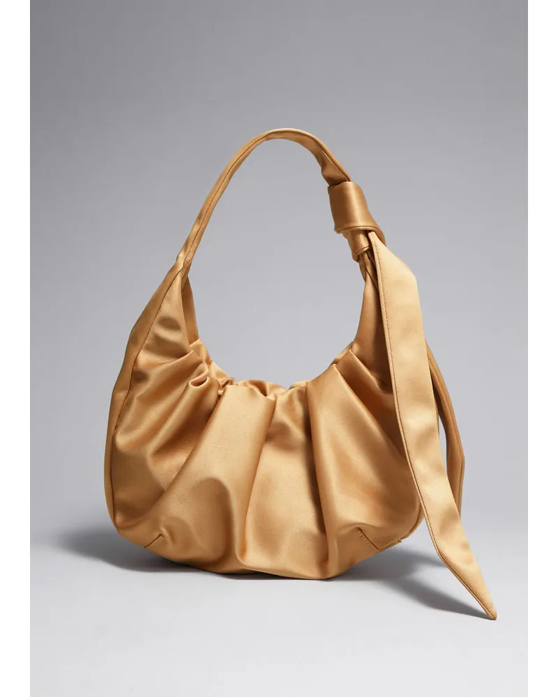 & Other Stories Satin-Schultertasche - Goldfarben Gold