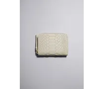 Brieftasche Aus Leder mit Schlangenlederprägung - Weiß