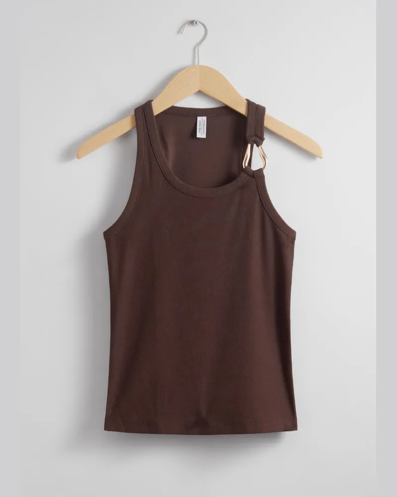 & Other Stories Tanktop mit Metallschnalle - Braun Dunkelbraun