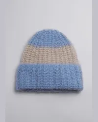 & Other Stories Gestreifte Beanie Aus Alpakamischung - Blau Blau