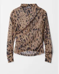 & Other Stories Transparentes Oberteil - Beige Leopardenmuster