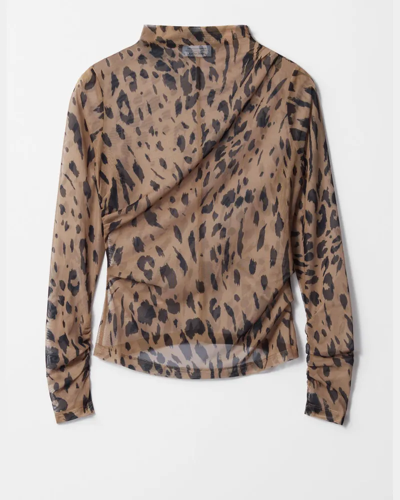 & Other Stories Transparentes Oberteil - Beige Leopardenmuster