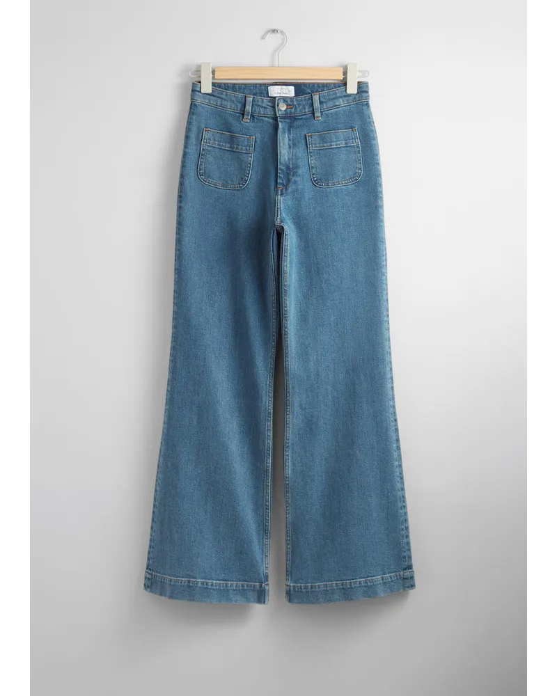 & Other Stories Flared Jeans - Blau Mittelblau