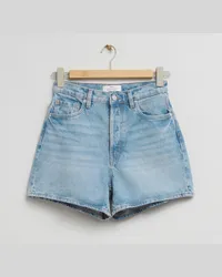 & Other Stories Jeansshorts mit Hohem Bund - Blau Hellblau