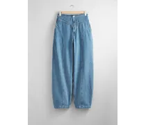 Barrel-Jeans mit Hohem Bund - Blau