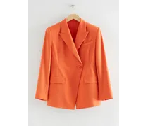 Zweireihiger Asymmetrischer Blazer - Orange