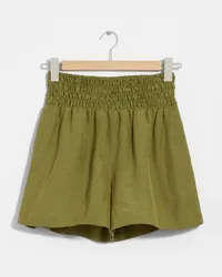 & Other Stories Gesmokte Shorts - Grün Khaki