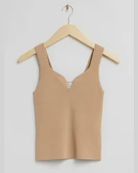 & Other Stories Tank-Top mit Sweetheart-Ausschnitt - Beige Staubiges