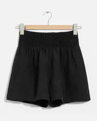 & Other Stories Gesmokte Shorts - Schwarz Schwarz